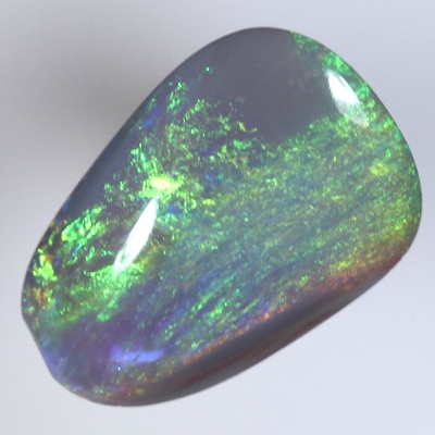 SOLID SEMI BLACK OPAL Bright sparkling orange and green , high dome
